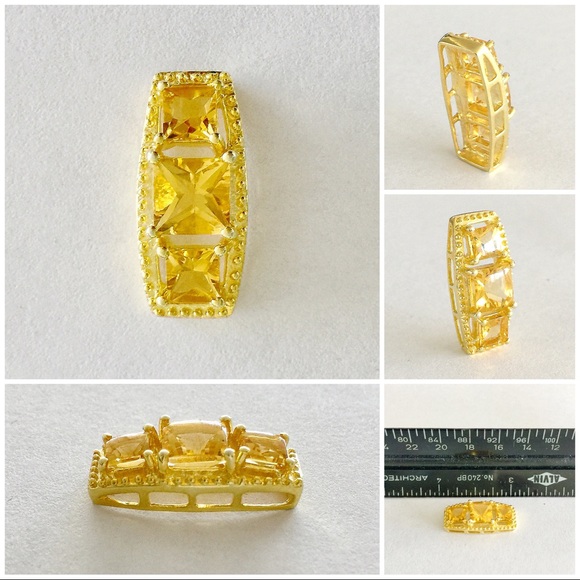 ✨5.32ctw Genuine Citrine pendant in 14K goldplate✨ - Picture 6 of 6